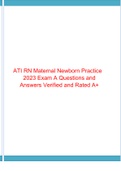  ATI RN Maternal Newborn Practice 2023 Exam A Questions and Answers Verified and Rated A+