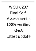 WGU C207 Final Self-Assessment 2023- 100% verified Q&A Latest update