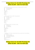 Biology Science For Life With Physiology 4th Edition By Belk – 2022 Test Bank Q&A