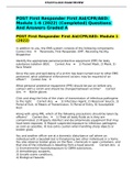 POST First Responder First Aid/CPR/AED: Modules 1-6 updated 2022 questions & Answers, Distinction Level guide that has everything!