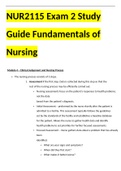 NUR 2115 / NUR 211 Final Exam, Exam 1-3 & Study Guide Fundamentals of Professional Nursing