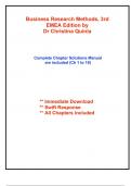 Solutions for Business Research Methods, 3rd EMEA Edition by Dr Christina Quinlan (All Chapters included)