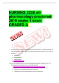 NURSING 2239 ati- pharmacology-proctored- 2019 retake 1 exam GRADED A