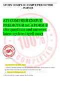 ATI COMPREHENSIVE PREDICTOR 2019 FORM B 180 questions and answers  latest updated april 2023
