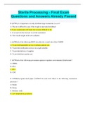 Sterile Processing - Final Exam Questions and Answers Already Passed, Rated A