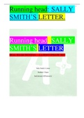 Running head: SALLY SMITH’S LETTER  REAL EXAM 2023/2024…..LATEST UPDATE 2023