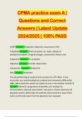 CPMA practice exam A | Questions and Correct Answers | Latest Update 2024/2025 | 100% PASS