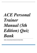 Exam (elaborations) Medical surgical  ACE Personal Trainer Manual, ISBN: 9781890720506