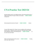 CNA Practice Test 2023/24   Nursing assistants work in a lot of different places. One place that CNAs work is a skilled nursing facility. This type of facility is also called a -     CORRECT ANSWER            nursing home      Who developed the Hierarchy 