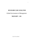 RYANAIR CASE ANALYSIS & RYANAIR: CASE STUDY FOR TEST 2 (98%) Score A+ Questions and Correct Answers.