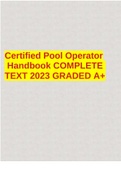 Certified Pool Operator Handbook COMPLETE TEXT 2023 GRADED A+