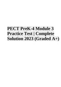 PECT PreK-4 Module 3 Practice Test | Complete Solution 2023 (Graded A+)