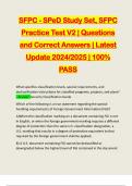 SFPC - SPeD Study Set, SFPC Practice Test V2 | Questions and Correct Answers | Latest Update 2024/2025 | 100% PASS