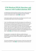 UNE Biochem FINAL Questions and Answers with Verified solutions 2025