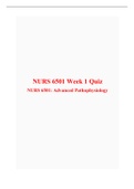 NURS 6501 Week 1 Quiz -(Latest 3 Versions), NURS 6501N Week 1 Quiz/ NURS 6501 Advanced Pathophysiology, Walden, HIGH RATED Answer.