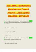 SPēD SFPC - Study Guide | Questions and Correct Answers | Latest Update 2024/2025 | 100% PASS