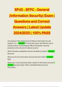 SPēD - SFPC - General (Information Security) Exam | Questions and Correct Answers | Latest Update 2024/2025 | 100% PASS