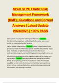 SPeD SFPC EXAM: Risk Management Framework (RMF) | Questions and Correct Answers | Latest Update 2024/2025 | 100% PASS