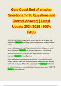 Gold Coast End of chapter Questions 1-19 | Questions and Correct Answers | Latest Update 2024/2025 | 100% PASS