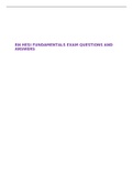 RN HESI FUNDAMENTALS EXAM QUESTIONS AND ANSWERS