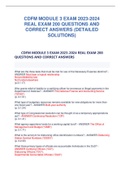 CDFM MODULE 3 EXAM 2023-2024 REAL EXAM 200 QUESTIONS AND CORRECT ANSWERS (DETAILED SOLUTIONS)