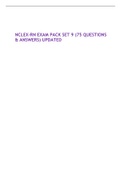 NCLEX-RN EXAM PACK SET 9 (75 QUESTIONS & ANSWERS) UPDATED