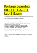 Portage Learning BIOD 151 A&P 1 Lab 3 Exam