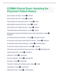 CCBMA Clinical Exam- Assisting the Physician/ Patient History