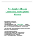 ATI Proctored Exam: Community Health (Public Health)