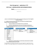 WGU C170 VHT2 TASK 1 NORMALIZATION AND DATABASE DESIGN