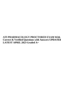 ATI PHARMACOLOGY PROCTORED EXAM With Correct & Verified Questions with Answers UPDATED LATEST APRIL 2023 Graded A+.