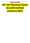 NEW AZ 104 RENEWAL EXAM QUESTION AND ANSWER UPDATED ALL ANSWERS AVAILABLE 2023-2024 update