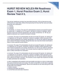 HURST REVIEW NCLEX-RN Readiness  Exam 1, Hurst Practice Exam 2, Hurst Review Test # 3, Download to score A