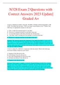 N328 Exam 2 Questions with Correct Answers 2023 Update| Graded A+