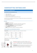 Samenvatting metabolisme - 2e bachelor tandheelkunde