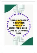 TLI4801 OCTOBER NOVEMBER PORTFOLIO Semester 2 2024 - DUE 22 October 2024