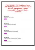 Exam 1,Exam 2 & Final Exams: PRN1725/ PRN 1725 (ALL NEW 2024/ 2025 Updates BUNDLED TOGETHER PACKAGE WITH SOLUTIONS) Client-Centered Care IV | Questions and Verified Answers| 100% Correct| A Grade - Rasmussen