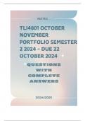 TLI4801 OCTOBER NOVEMBER PORTFOLIO Semester 2 2024 - DUE 22 October 2024