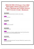 PRN1725/ PRN 1725 Exam 1 (New 2024/ 2025 Update) Client-Centered Care IV  Review | Questions and Verified Answers| 100% Correct| A Grade - Rasmussen 