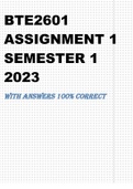 BTE2601 ASSIGNMENT 1 SEMESTER 1 2023