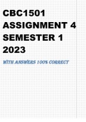 CBC1501 ASSIGNMENT 4 SEMESTER 1 2023