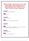  PRN1178/ PRN 1178 Final Exam (New 2024/ 2025 Update) Client-Centered Care II  Review| Questions and Verified Answers| 100% Correct| A Grade - Rasmussen 