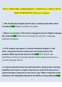 WGU D096 PRE-ASSESSMENT ESSENTIAL PRACTICES FOR SUPPORTING Diverse Learners 2023 Questions and Answers (Verified Answers)
