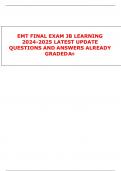  EMT FINAL EXAM JB LEARNING  2024-2025 LATEST UPDATE QUESTIONS AND ANSWERS ALREADY GRADED A +