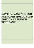 DAVIS ADVANTAGE FOR  PATHOPHYSIOLOGY 2ND  EDITION CAPRIOTTI  TEST BANK