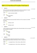 NUR 1172 Nutritional Principles Final Exam 3