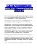 NR-503 Epidemiology final Exam With Complete Solution Graded A+