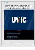 UVIC PSYCH 210 EXAM ACTUAL EXAM 1 & 2 WITH FINAL EXAM QUESTION BANK COMPLETE 300 QUESTIONS AND CORRECT SOLUTIONS LATEST UPDATE THIS YEAR| click on AVAILABLE IN PACKAGE DEAL. You'll get more for less! OR SCROLL TO THE BOTTOM RIGHT CORNER AFTER OPENI