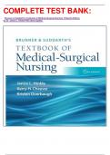 COMPLETE TEST BANK:  Brunner & Suddarth's Textbook of Medical-Surgical Nursing Fifteenth Edition by Dr. Janice L Hinkle PhD latest Update.