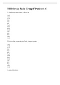  NIH Stroke Scale – All Test Groups A-F (patients 1-6) Answer key Updated Spring 2023|NIHSS Groups A,B, C,D,E & F - Patients 1-6 (solved) 2023|All bundled Together! All you need To pass NIHSS Exams